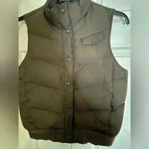 Y2K Women’s GAP Brown and Pink Puffer Vest